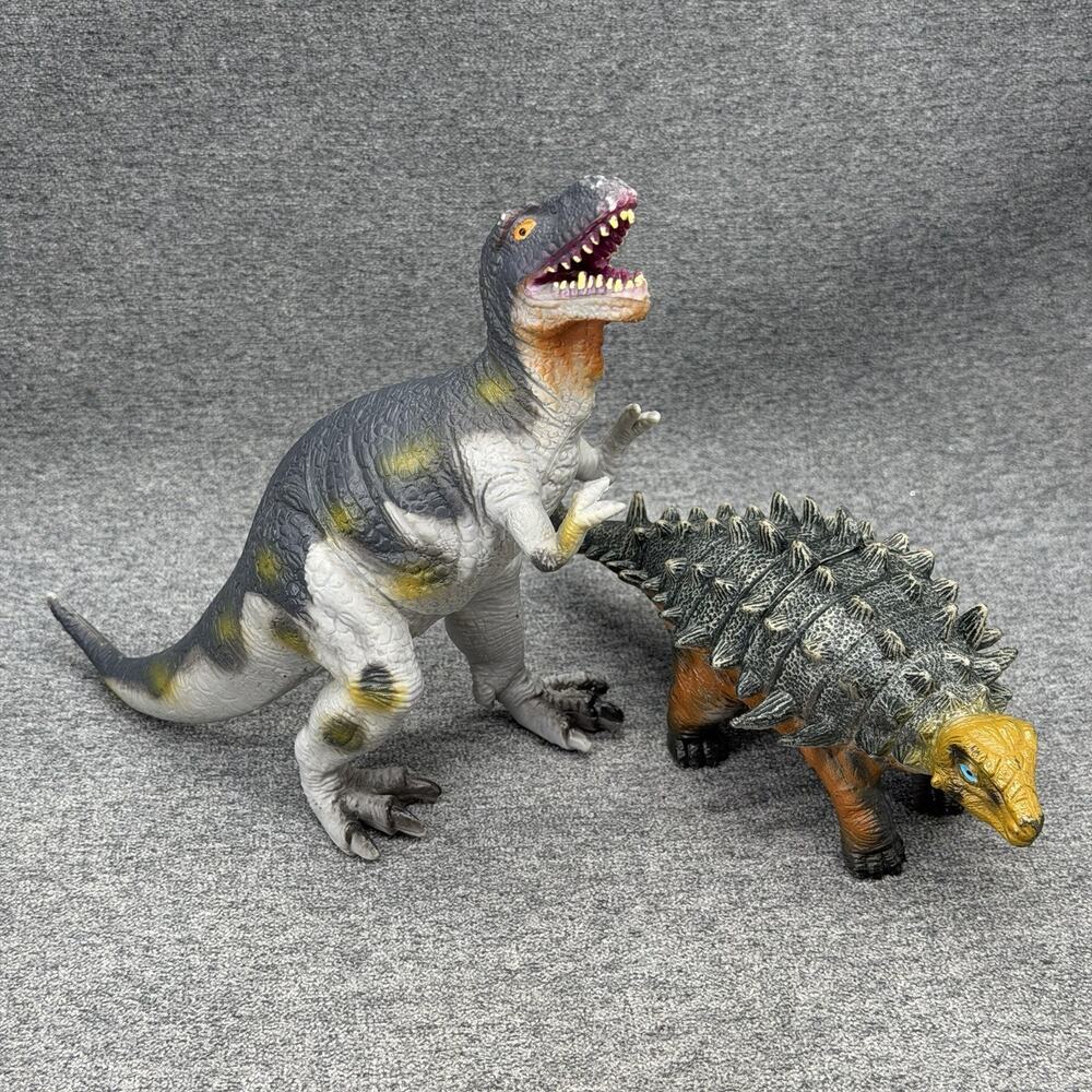 Vintage 2000 Tyrannosaurus & Euoplocephalus Dinosaurs Figure Toy 1072-P9 1072-P2